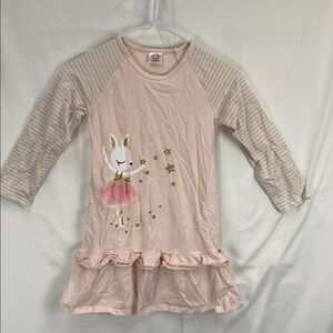 Girl’s Dress - Size 7/8 - Pink and White - Bunny Ballerina